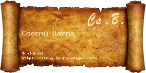 Cserny Barna névjegykártya