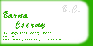 barna cserny business card